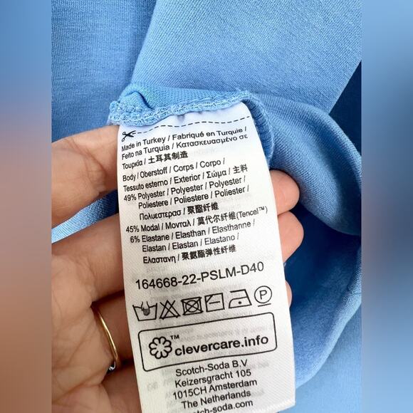 Scotch & Soda Good Luck Charm Voluminous Sleeve Soft Sweatshirt blue fall casual - Picture 5 of 9